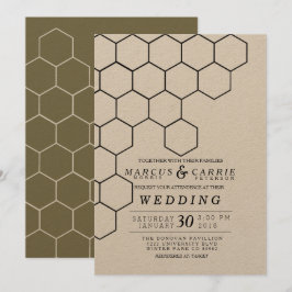 Convite Modern Honeycomb Wedding