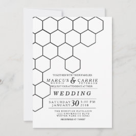 Convite Modern Honeycomb Wedding
