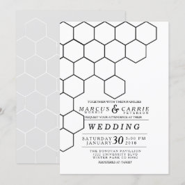 Convite Modern Honeycomb Wedding