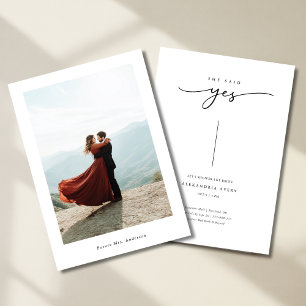 Convite Modern Inline Ela Disse Sim Foto De Chá de panela