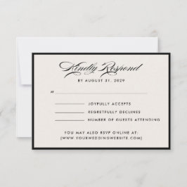 Convite Modern Ivory Script RSVP Card