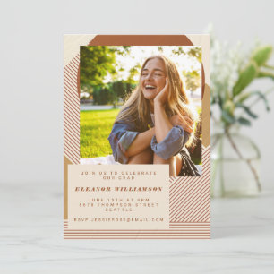 Convite Modern Lines Terracotta 3 Fotografia Festa de form