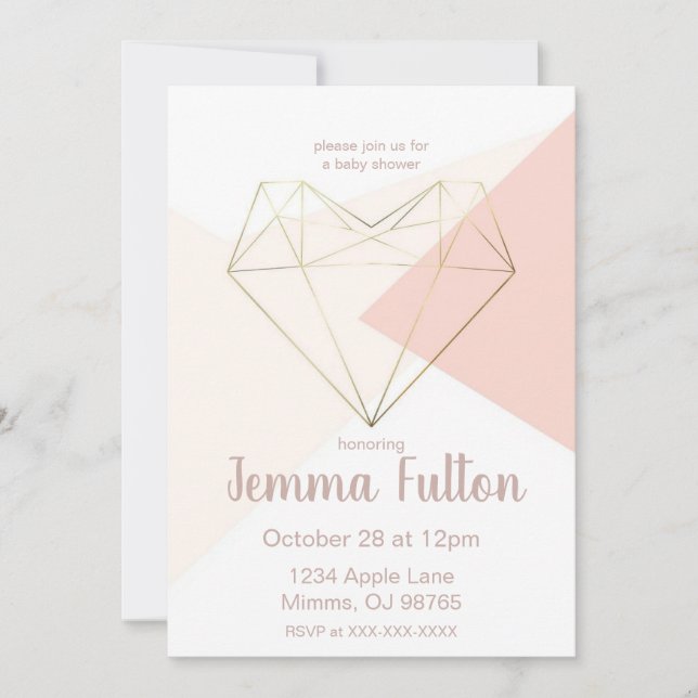 Convite Modern Love Baby Shower Invitation – Abstract (Frente)