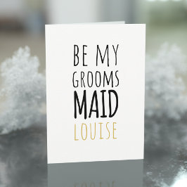 Convite Modern Maid Be My Groomsmaid Request Card