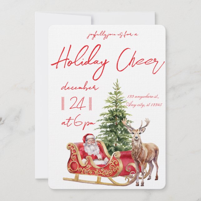 Convite Modern Merry Christmas Party  (Frente)