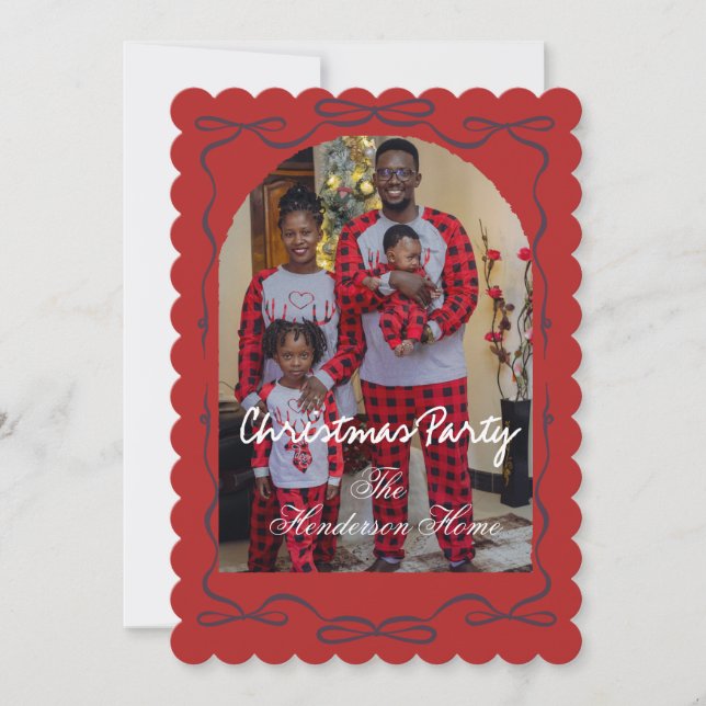 Convite Modern Merry Christmas Party Invitation (Frente)