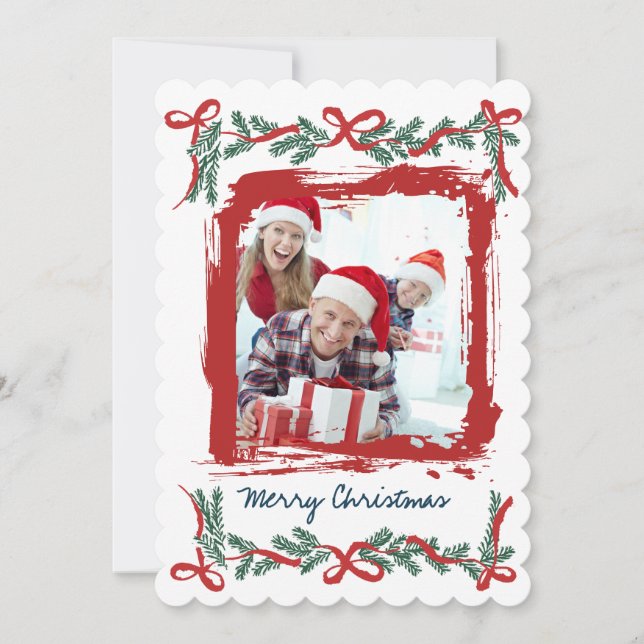 Convite Modern Merry Christmas Party Invitation (Frente)