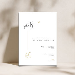 Convite Modern Minimal 60th Birthday Party Invitation