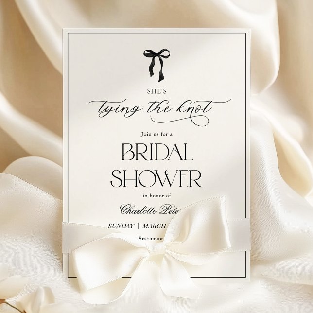 Convite Modern Minimal Black Bridal Shower Invitation (Criador carregado)