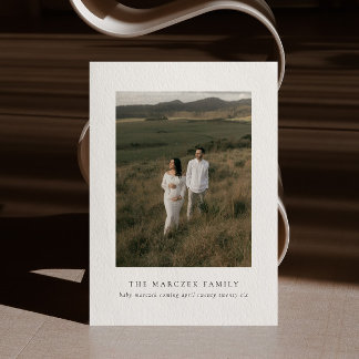 Convite Modern Minimal Photo Baby Pregnancy Announcement