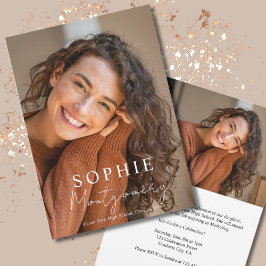 Convite Modern Minimal Photo Graduation Announcement