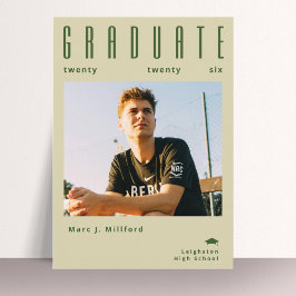Convite Modern Minimal Photo Graduation Announcement Card