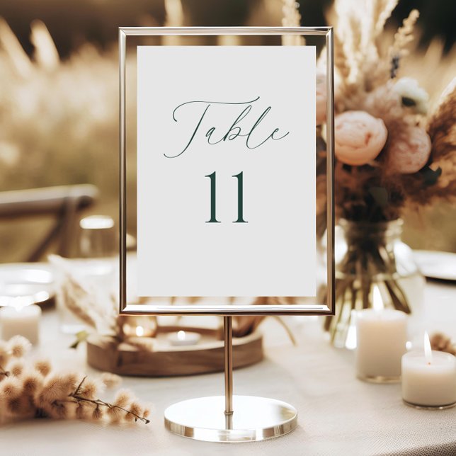 Convite Modern Minimal Script Wedding Table Number Card (Criador carregado)