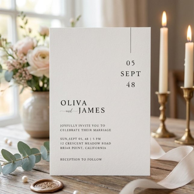 Convite Modern Minimal Wedding Invitation (Criador carregado)