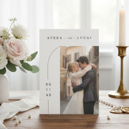 Convite Modern Minimal Wedding Invitation with Photo