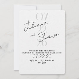 Convite Modern Minimalist Bold Typography Wedding 