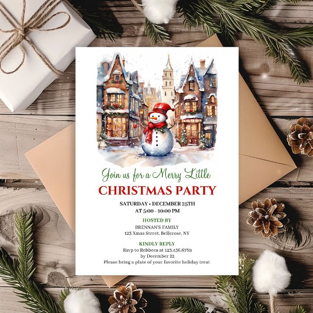 Convite Modern minimalist Christmas scene invitation (Modern minimalist Christmas scene invitation)