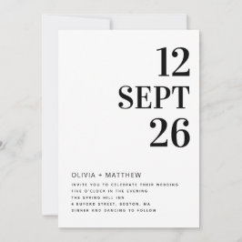 Convite Modern Minimalist Clean Wedding | Photo & QR Code