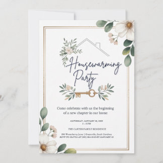 Convite Modern Minimalist Editable Housewarming Invitation