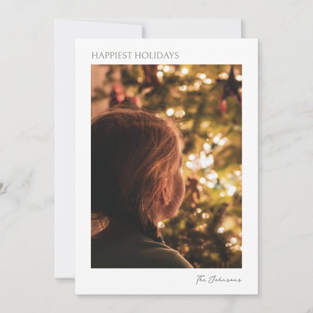 Convite Modern Minimalist Elegant Photo Christmas Card (Frente)