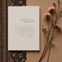 Convite Modern Minimalist Elegant Silver Grey Wedding