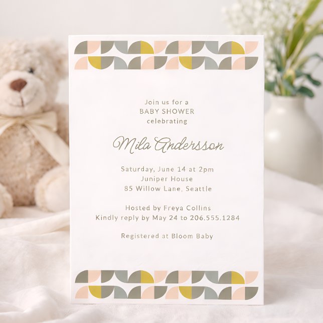 Convite Modern Minimalist Pastel Aesthetic Baby Shower (Criador carregado)