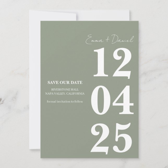Convite Modern Minimalist Save the Date  (Frente)