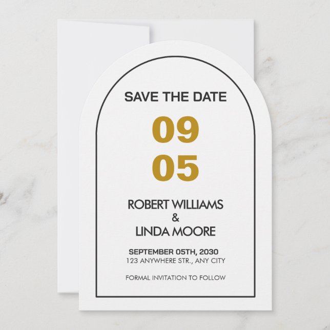 Convite Modern Minimalist Save the Date Card (Frente)