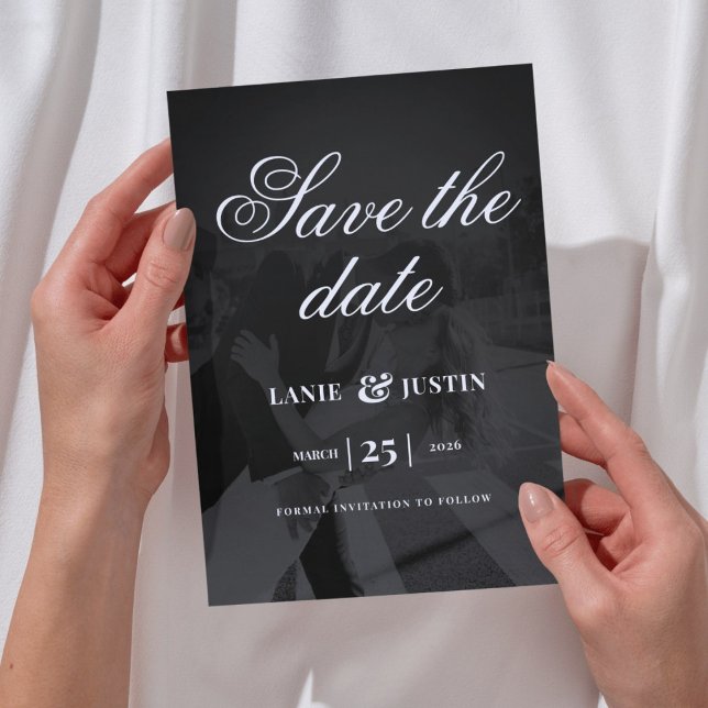Convite Modern Minimalist Save the Date Wedding Photo (Modern Minimalist Save the Date Wedding Photo Invitation )