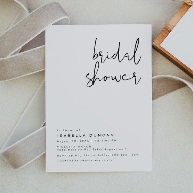 Convite Modern Minimalist Simple & Edgy Bridal Shower (Criador carregado)