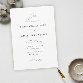 Convite Modern Minimalist Typography Calligraphy Wedding