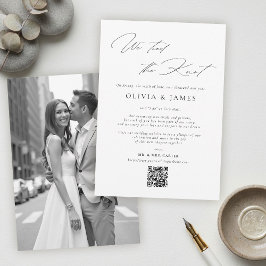 Convite Modern Minimalist Typography Wedding Announcement