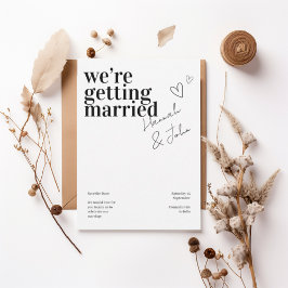 Convite Modern Minimalist “We’re Getting Married”