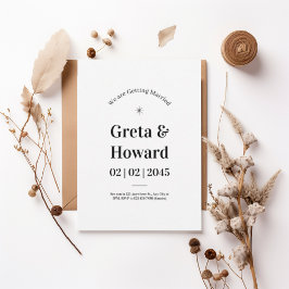 Convite Modern Minimalist Wedding Invitation with star