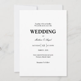 Convite Modern Minimalistic Wedding Invitation