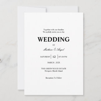 Convite Modern Minimalistic Wedding Invitation