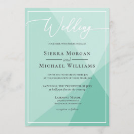 Convite Modern Mint Green - Casamento Geométrico