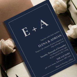 Convite Modern Moody Photo Wedding Invitation with QR code