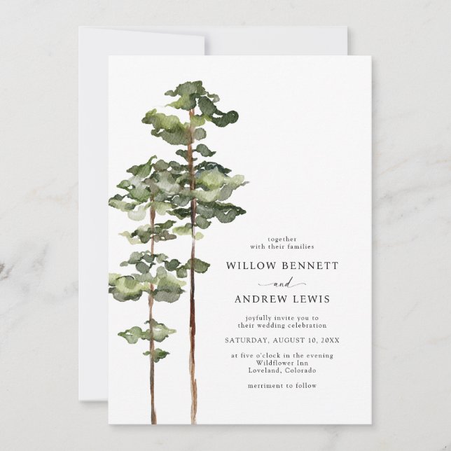 Convite Modern Mountain Wedding (Frente)