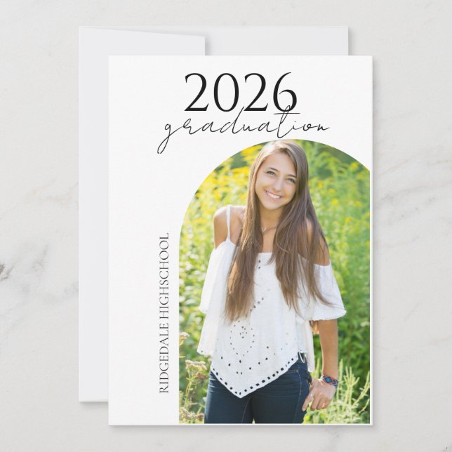 Convite Modern Multi Photo Graduation Invitation (Frente)