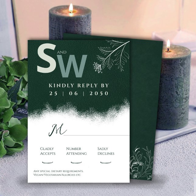 Convite Modern Nature-Inspired Botanical RSVP card (Criador carregado)