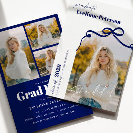 Convite Modern Navy 2026 Graduation Invitation