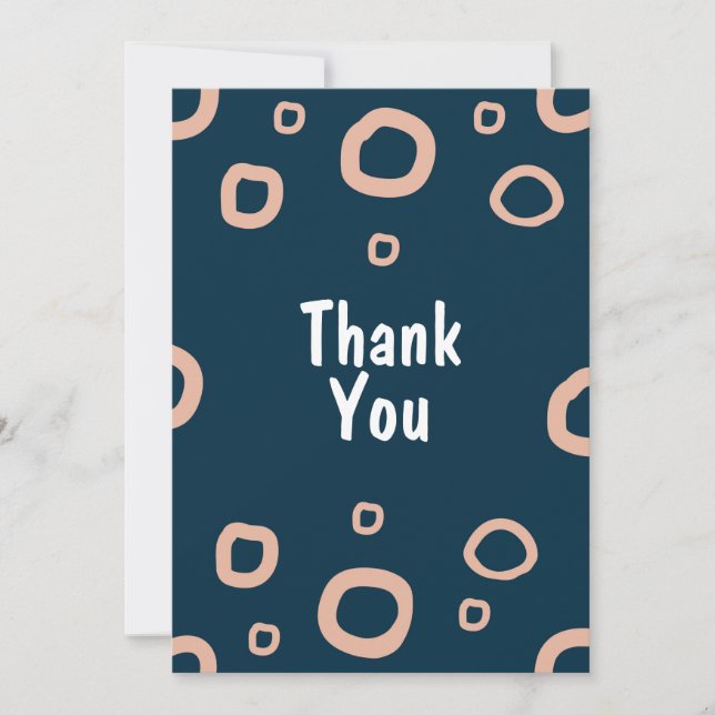 Convite Modern Navy & Blush Hand-Drawn Organic Ring Patter (Frente)