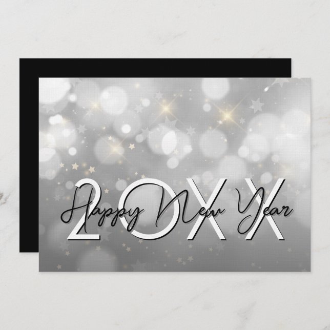 Convite Modern New Year's Eve Party (Frente/Verso)