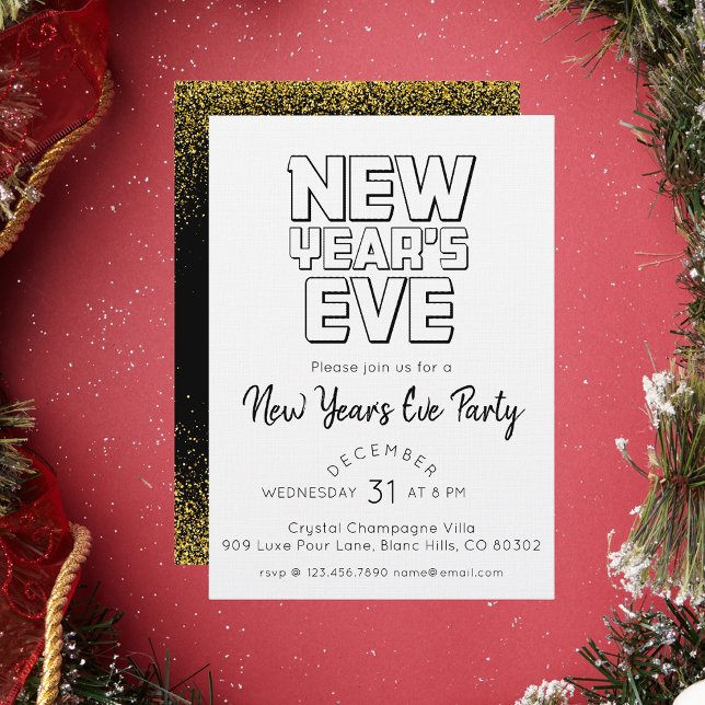 Convite Modern New Year's Eve Party  (Criador carregado)