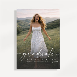 Convite Modern One Photo Graduation Party Invitation