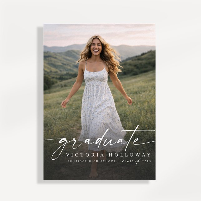 Convite Modern One Photo Graduation Party Invitation (Criador carregado)