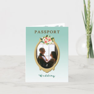 Convite Modern Passport Wedding Invitation