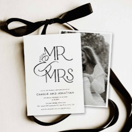 Convite Modern Photo Engagement Invitation