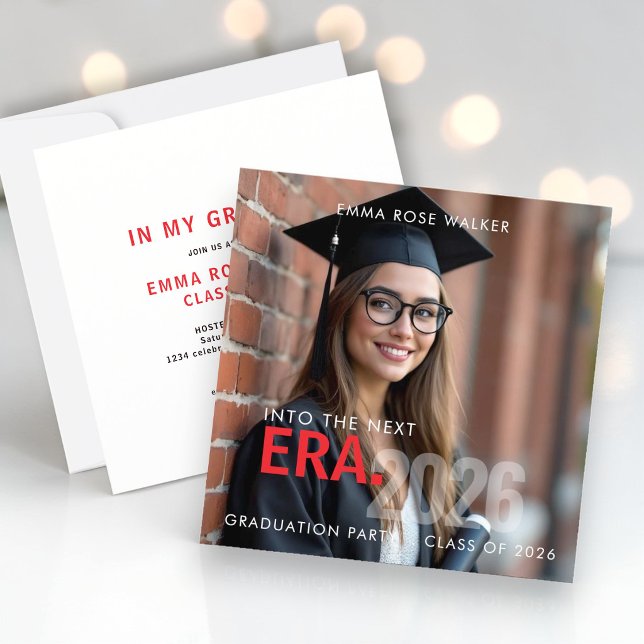 Convite Modern photo Grad Era Photo Graduation Invitation (Criador carregado)